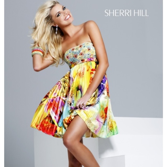sherri hill rainbow dress